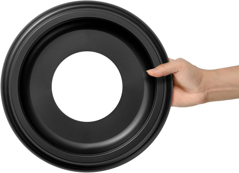 ELFCAB 2 Pack Black Molded Nylon Ceiling Medallion for Light Fixtures and Ceiling Fans 10"OD x 4"ID x 1"P (Fits Canopies up to7-1/4") - Image 5